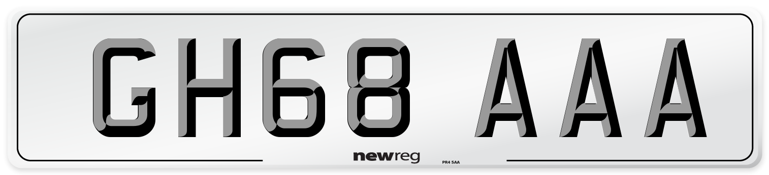 GH68 AAA Number Plate from New Reg
